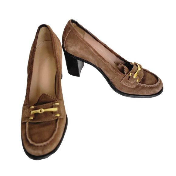 Franco Sarto Suede Loafer Pumps Size 7M - Picture 1 of 13